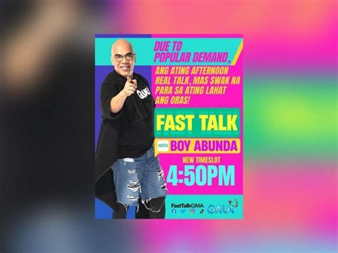 fast talk with boy abunda time slot